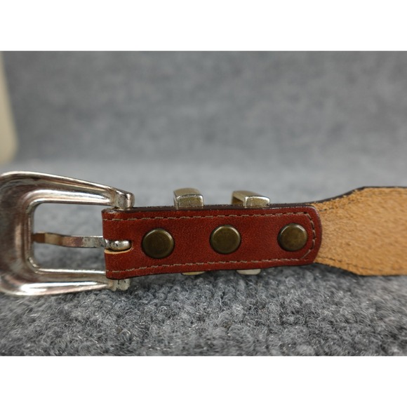 Brighton Leather‎ Western Belt Silver Buckle Embellishments Size 28